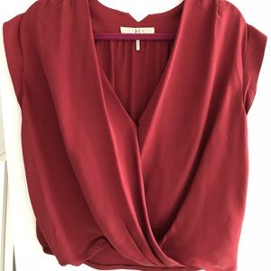Silk Halston Burgandy Blouse